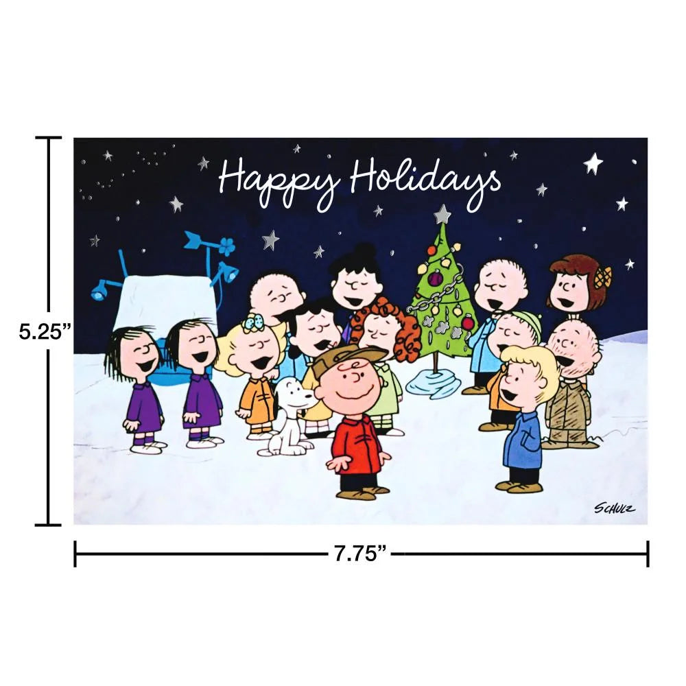 06001ee4 8b63 4a96 bcb4 peanuts christmas cards with metallic foil accents - happy