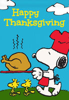 Peanuts Double-Sided Flag - Snoopy Happy Thanksgiving