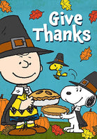 Peanuts Double-Sided Flag - Give Thanks