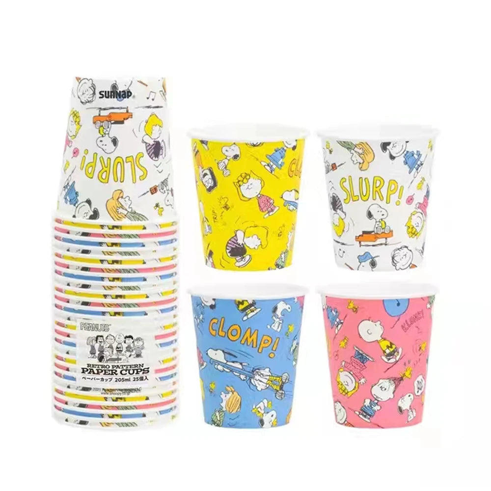 Charlie Brown Party Cups Snoopy Disposable Birthday with Lids Straws