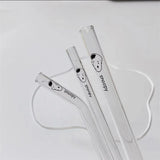 Snoopy 3-Piece Glass Straw Set With Cleaning Brush (Brush Not Shown In Photos)