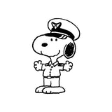Snoopy Military AIR FORCE Die-Cut Vinyl Decal - Black