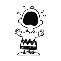 Charlie Brown Crying Die-Cut Vinyl Decal - Black