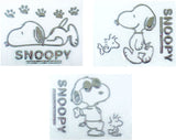Snoopy Faux-Chrome Self-Adhesive Car, Laptop, Luggage Vinyl 3-Piece Emblem Set