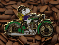 Snoopy Joe Cool BSA Motorcycle Enamel Pin -  Green