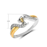 Snoopy Faux-Crystal Ring With Red Heart