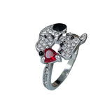 Snoopy Faux-Crystal Ring With Red Heart