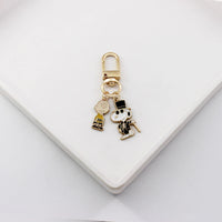 Charlie Brown and Snoopy Double Pendant Swivel Metal Key Chain