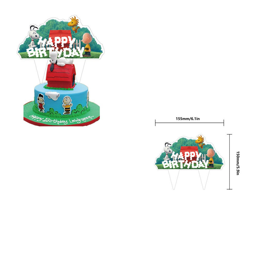 Peanuts Party Ware - Cake Topper  (One-Time Use) - Dog House On Cake Not Included  (Matching Party Ware Sold Separately)