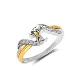 Snoopy Faux-Crystal Ring With Red Heart