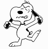 Angry Snoopy Die-Cut Vinyl Decal - Black