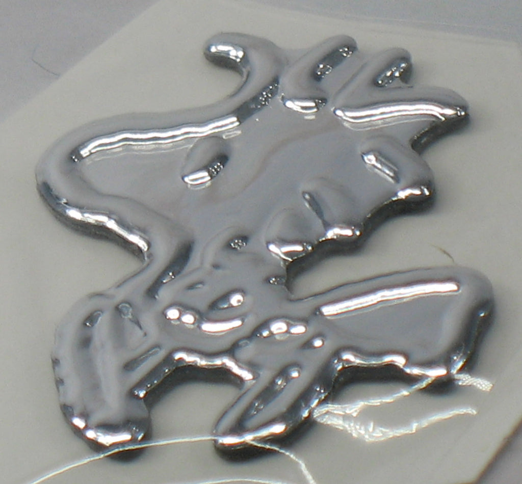 Woodstock Thick Faux-Chrome Self-Adhesive Car, Laptop, Luggage Vinyl Emblem