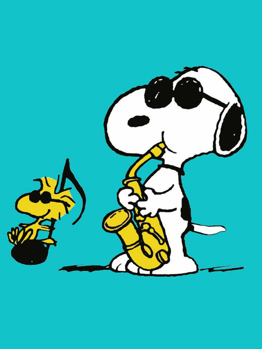 Peanuts Double-Sided Linen Flag - Joe Cool Sax| snoopn4pnuts.com