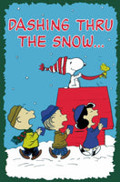 Peanuts Double-Sided Flag - Dashing Through The Snow