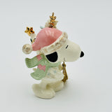 Lenox Snoopy's Holiday Cheer Fine China Ornament With 24K Gold Accents