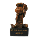 Linus Hand Carved (Teak) Wood Figurine From Manila - "Ive/We All Have Our Hangups"   RARE!