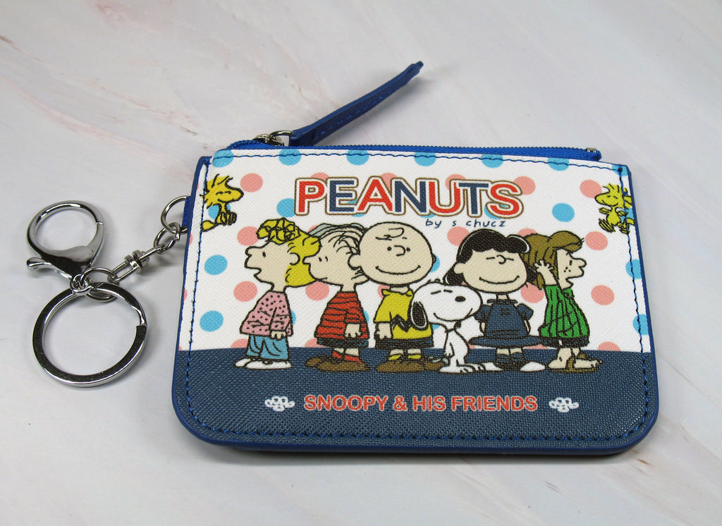 Peanuts Vinyl Change Purse / Double-Ring Key Chain Combo With License Pocket - Ice Cream Cone