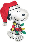 Snoopy Giant 34” Mylar Or Air Fill Christmas Balloon - Santa With Lights