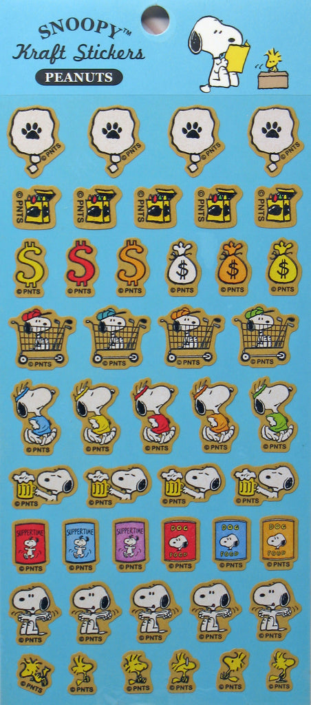 Snoopy Kraft Colored Sticker Set