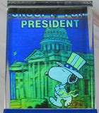 Peanuts Vintage Acrylic Card Holder Clock With Holographic Presidential Card (DIGITAL CLOCK NO LONGER WORKS)