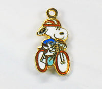 Snoopy Bicycle Cloisonne Charm