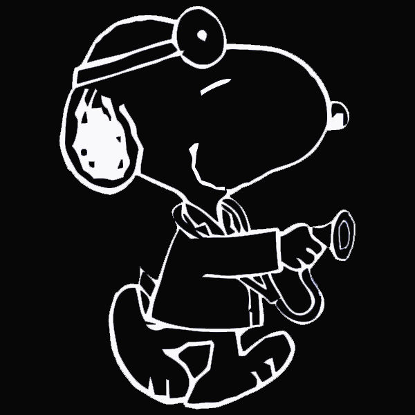 Doctor Snoopy Die-Cut Vinyl Decal - White