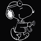 Doctor Snoopy Die-Cut Vinyl Decal - White