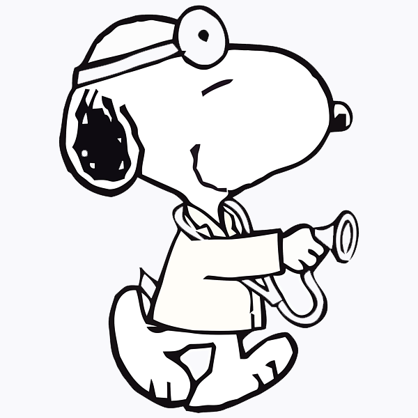 Doctor Snoopy Die-Cut Vinyl Decal - Black