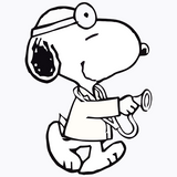 Doctor Snoopy Die-Cut Vinyl Decal - Black