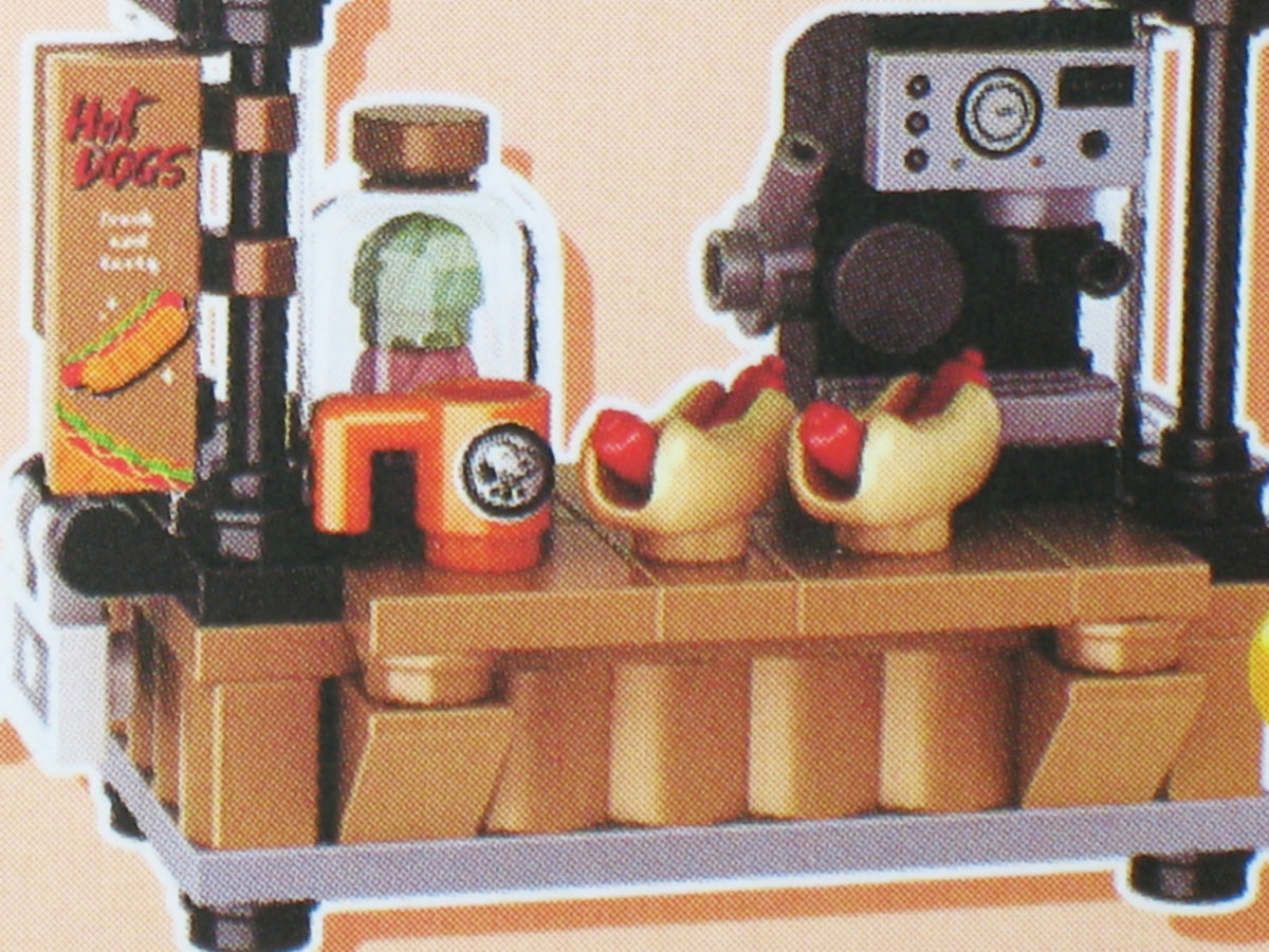 Snoopy Lego Blocks-Style Grocery Store Display - Hot Dog Stand