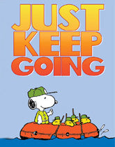 Peanuts Double-Sided Flag - Snoopy Just Keep Going