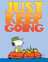 Peanuts Double-Sided Flag - Snoopy Just Keep Going