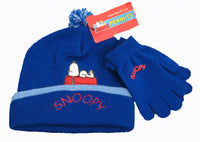 Snoopy Youth / Young Adult Knit Hat and Gloves Set (Gloves Fit Small Hands)