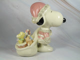 Lenox Snoopy Claus Fine China Figurine With 24K Gold Accents