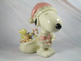 Lenox Snoopy Claus Fine China Figurine With 24K Gold Accents