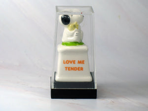 1974 Snoopy Vintage Mini Ceramic Trophy - Love Me Tender (Includes Acrylic Display Case)