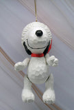 Snoopy "Dimpled" and Jointed Christmas Ornament / Hanging Figurine - RARE!