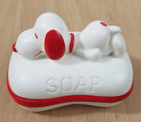 Snoopy Vintage 2-Piece Ceramic Soap Dish Set