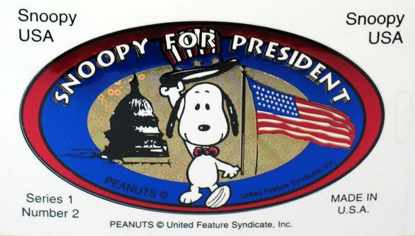 Snoopy For President Series No. Vinyl Sticker