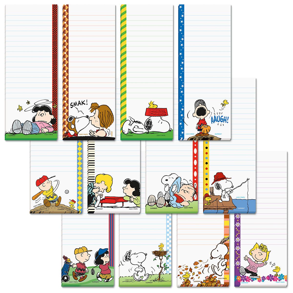 Peanuts Gang Magnetic Note Pad - Snoopy Fishing| snoopn4pnuts.com