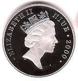 2000 Niue Peanuts Cupro Nickel 50th Anniversary Dollar Coin - Snoopy On Doghouse/Queen Elizabeth II