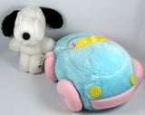 Snoopy Vintage Plush Baby Doll and Squeaker Car Set
