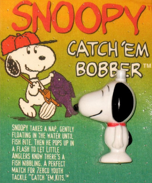 Snoopy Vintage Catch 'Em Kit Fishing Pole / Rod With Free Rubber
