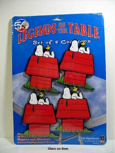 Snoopy on Doghouse Laser-Cut Wood Coaster Set