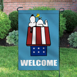 Peanuts Double-Sided Flag - Patriotic 4TH OF JULY Welcome