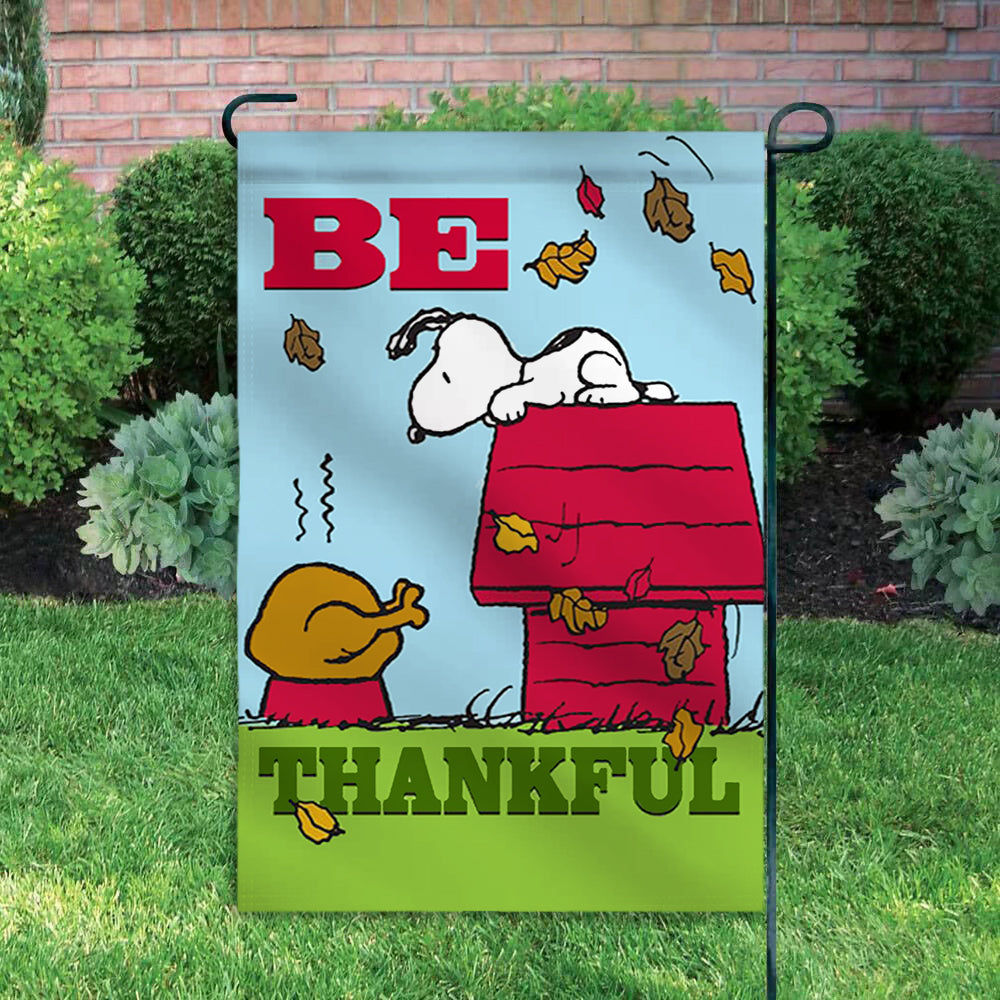 Peanuts Double-Sided Flag - Be Thankful
