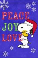 Peanuts Double-Sided Flag - PEACE, JOY, AND LOVE