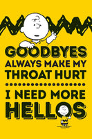 Peanuts Double-Sided Flag - Goodbyes Make My Throat Hurt