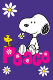 Peanuts Double-Sided Flag - Peace (Navy Background)