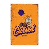 Snoopy Tin Wall Sign With Weathered Look - Charlie Brown Cursed